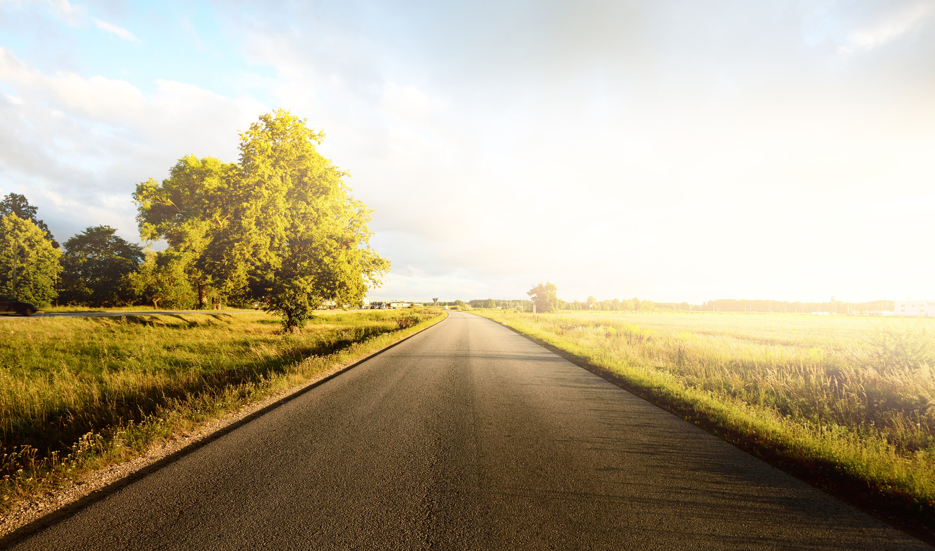 road at dusk